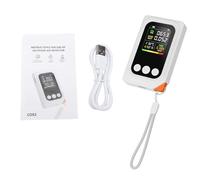 Ejoyous Monitor Portátil de Calidad del Aire, Detector de Aire ABS 5 en 1 con Pantalla HD, Respuesta de 3 Segundos, Humedad de Temperatura CO2 TVOC, Medidor de Mano Recargable para el Hogar, el