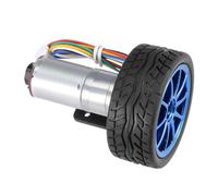 Ejoyous Motor Eléctrico JGA25-371, Motor de Engranaje, Kit de Ruedas de 65 Mm, Codificador de Bricolaje DC12V, Caja de Engranajes Crudas Premium, Baldosa Magnética Potente, Materiales de Alta
