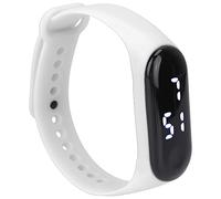 Ejoyous Muñeco de Pulsera LED de Sports Digital Watch con Trabajo Electrónico de Diseño Minimalista Pulsera de Silicona Impermeable con Pantalla LED Blanca para Correr con Ocio Al Aire (White)