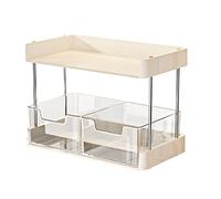 Ejoyous Organizador de Maquillaje, Bandeja de Almacenamiento Transparente para Encimera de Baño, Soporte Versátil para Lápiz Labial y Cepillo, Organizador de Baño de 30x21x17cm para Amantes del (2