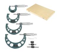 Ejoyous Outside Micrometer Set, 4pcs 0-100mm with Wood Case