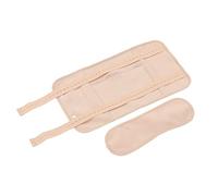 Ejoyous Paquete de 2 Vendajes de Aceite de Ricino, Correa Ajustable, Capas Dobles, Vendaje de Aceite de Ricino Reutilizable y Lavable para Cintura y cuello. (Caqui)