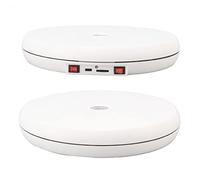 Ejoyous Plato Giratorio Eléctrico, 20 KG 25 CM Plato Giratorio Eléctrico Pantalla Giratoria de 360 Grados con Luz LED Silenciosa para Vajilla, Joyas, Cosméticos, Teléfonos Móviles (White)