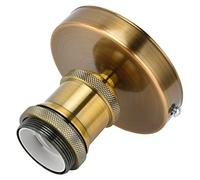 Ejoyous Portalámparas E27, Casquillo de Luz de Diseño Retro con Construcción de Aluminio y Hierro ABS, Fácil Instalación para el Hogar y la Oficina (pátina dorada)