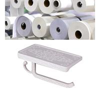 Ejoyous Portarrollos de Papel Negro Portarrollos de Papel Higiénico de Aluminio con Estante de Almacenamiento para Teléfono Diseño de Gancho de Brazo Abierto de 7,7 X 3,9 X 3, Pulgadas para Uso en