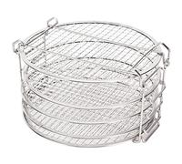 Ejoyous Rejilla para Freidora Rejilla Deshidratadora de Acero Inoxidable con 5 Capas Apilables y Antiescaldaduras de 20 X 12,5 Cm para Freidora Foodi para Secar Frutas, Carne y Verduras