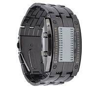 Ejoyous Reloj Binario, Reloj Digital Reloj LED para Hombres con Modo de Tiempo Binario Reloj de Cuarzo Resistente Al Agua con LED Brillantes para Oscuridad Doble Cierre (Color de la Pistola de los