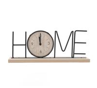 Ejoyous Reloj de Escritorio, Reloj de Mesa con Letras Decorativo Moderno Que Funciona con Pilas con Arte de Hierro y Madera Compuesta, para Sala de Estar, Dormitorio, Oficina (Versión Inicio)