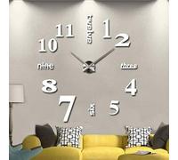 Ejoyous Reloj de Pared Moderno Mute DIY Grande, Plateado, 3D, Reloj de Pared para el hogar, Oficina, Escuela, decoración para el hogar, Restaurante, Oficina y Hotel, Material de Espuma EVA