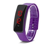 Ejoyous Reloj de Pulsera Deportivo, Correa de Silicona Pantalla Electrónica LED Reloj Deportivo Reloj de Pulsera para Hombres Y Mujeres con Esfera de 12 Horas para Correr Al Aire Libre Y en(púrpura)