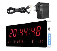 Ejoyous Reloj Digital LED de Pared, Calendario con Temperatura, Pantalla de 36x13x3 cm