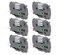 Ejoyous Reposiciones de Cinta para Etiquetadora 18mm, Blanco sobre Negro | Para TZe 141 241 541 641, repelente de aceite resistente al agua 8M, entrega de tinta suave, etiqueta de Cable de , hogar