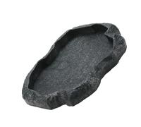 Ejoyous Reptile Water Tray ABS Resin Durable Repti Rock Feeder Tazón de Agua y Comida para Tortugas y Lagartos - Tazón de Comida Resistente para Alimentación y Riego de Mascotas (Negro Esmeralda)
