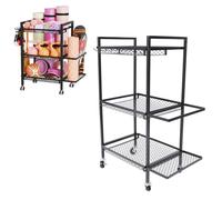 Ejoyous Soporte para Mancuernas Soporte para Mancuernas Multifuncional Estante de Almacenamiento para Esterilla de Yoga Móvil con Ruedas y Ganchos Soporte para Equipos de Entrenamiento