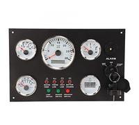 Ejoyous Tablero de indicadores de motor de acero inoxidable con velocidad de rotación, presión de aceite, temperatura del agua para caravanas, barcos (12 V)