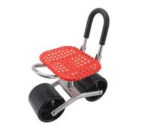 Ejoyous Taburete de Jardín con Ruedas, Asiento con Ruedas para Jardinería, Altura Ajustable 22-35 Cm, Asiento de Jardín Móvil, Ahorro de Mano de Obra, Rojo, Minimalista