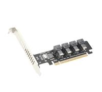 Ejoyous Tarjeta Adaptadora PCIE a U.2, X16 a 4 Puertos SFF8643 NVMe | Tarjeta de expansión dividida PCIE, soporte 4.0, indicador LED, chasis 2U, PCB resistente para servidores
