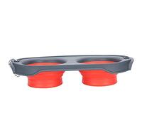 Ejoyous Tazón Doble Plegable para Mascotas, Cuenco Doble Elevado Pets Firma Plegable Estable para Casa para Mascota (Rojo)
