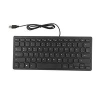 Ejoyous Teclado con Cable USB, 78 Teclas, Ultra Delgado, Silencioso, Bilingüe Alemán-Inglés, Mini Teclado para Computadora de Escritorio