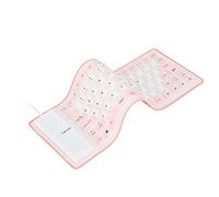 Ejoyous Teclado de Silicona Suave, Toque Cómodo, Golpe Silencioso, Opciones Coloridas, Diseño Portátil, con Buena Resistencia y un Toque Suave y Cómodo Espacio de Ahorro (Rosado)