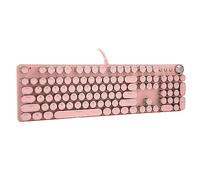 Ejoyous Teclado para Juegos, Teclado Mecánico Interruptor Negro Diseño Compacto Eje Mecánico Real Inyección de 2 Colores para Oficina para Juegos en Casa (902-7 Punk Rosa)