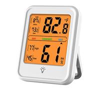 Ejoyous Termómetro Higrómetro Digital ABS Medidor de Temperatura de Humedad Interior con Retroiluminación LCD 4 a 158F Registros Altos y Bajos de 24 Horas para el Hogar, Dormitorio, Oficina, (WHITE)