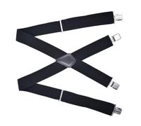 Ejoyous Tirantes Elásticos, 5 Cm de Ancho, Diseño Antideslizante de 4 Clips | Soporte para Pantalones de Trabajo, Refuerzo de Cuero PU, Clips Metálicos Inoxidables, Espalda Cruzada, Compatible con