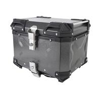 Ejoyous Topcase de Motocicleta de Aluminio 45L, Estuche Impermeable con Cerradura de Seguridad, Caja Negra Estable para Equipaje de Casco, Alfombra de Alimentos Aislante de PU, 2 Llaves,