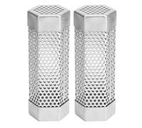 Ejoyous Tubo de Incienso de 2 Piezas, Manguera de Humo de Pellets, Tubo Ahumado Acero Inoxidable de Acero Inoxidable de 15 Cm Accesorios de Parrilla con Orificios de Ventilación para la (Maleficio)