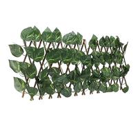 Ejoyous Valla de Setos Artificiales Pantalla de Seto Artificial de Madera 200 X 28 Cm Cubierta de Privacidad Expandible Resistente a los Rayos UV con Hojas de Tela de Seda de Madera Real para