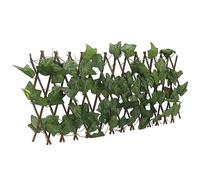 Ejoyous Valla de Setos Artificiales Pantalla de Seto Artificial de Madera 200 X 28 Cm Cubierta de Privacidad Expandible Resistente a los Rayos UV con Hojas de Tela de Seda de Madera Real para