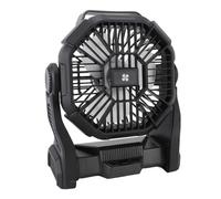 Ejoyous Ventilador de Campamento Ventilador de Mesa Operado con Batería USB con Batería de 10400 MAh 4 Velocidades 90 ° Inclinación 360 ° Lámpara LED LED 3 Brillo para Viajar en la (Controlador negro)
