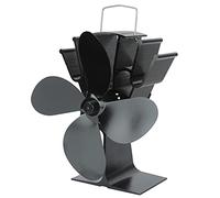 Ejoyous Ventilador de Estufa Accionado por Calor Ventilador de Chimenea de Metal de 4 Aspas para Quemador de Leña 7,8 X 5,9 X 4,7 Pulgadas para Circulación de Calor en el Hogar Funcionamiento