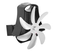 Ejoyous Ventilador de Estufa de Leña, Ventilador de Estufa de Leña de Aleación de Aluminio de 7 Aspas, de Chimenea de Tubo Magnético con Motor Silencioso, para Chimenea, Quemador de, Calefacción de