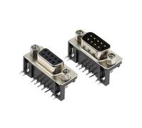 EJPPDHCO 10 Uds DB9 Hembra Macho PCB Montaje D-Sub 9Pin PCB Conector RS232 Aguja doblada de 90 Grados DR9 (Color : 5PC M 5PC F)