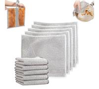 EJRUP 10 Piezas Paños de Alambre Multiusos,Paños de Limpieza Reutilizables,Trapos Limpieza para Suciedad Difícil, Non-Scratch Wire Dishcloth, para Platos, Ollas, Estufas(Tres Capas)