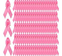EJRUP 100 Pines de Cinta Rosa, Insignia de concienciación sobre el cáncer de Mama,Pines Rosa Satinado, con Pines decoración de Ropa de Actividades