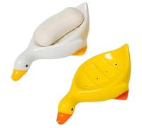 EJRUP 2 Piezas Jabonera Portatil Viaje, Jabonera Champu Solido Impermeable, Jaboneras, Jaboneras para Pastillas de Jabon para Baño, Gimnasio, Camping y Escuela (Forma de Pato)