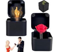 EJRUP 2pcs Cajas para Regalo de Broma Divertida, Middle Finger y Rosa in a Box, Caja Sorpresa con Dedo Medio, Bromas para Adultos Divertidos