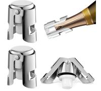 EJRUP 3 Piezas Tapon Botella Cava de Acero Inoxidable, Tapones Vino, Tapón de Champán con Boca Sellada de Grado Alimenticio,Tapon Botella Cava, Tapon Prosecco, Evitar Fugas y Mantenerse Fresco