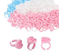 EJRUP 300 Piezas Anillos De Desechables,Plástico Soportes Extensión de Pestañas Soporte,Herramienta de Belleza,para Manicura, Tatuajes, Extensiones Pestañas,Pigmentos