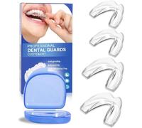 EJRUP 4 Piezas Ferula Descarga Bruxismo,2 Tamaños Protector,Bruxismo Dental Noche,Con Caja de,Prevenir el Bruxismo y Roncar,Mejora la Del Sueño para Mujer y Hombre