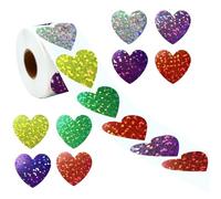 EJRUP 500pcs Pegatinas Corazón de Colores 2.5cm,Autoadhesivas de Recompensa,Pegatinas De Corazón,Pegatinas Metálicas Brillantes de Recompensa,para Decoración Álbumes Recortes