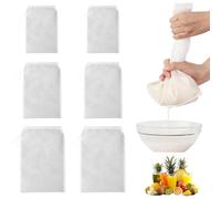 EJRUP 6 Piezas Bolsas Reutilizables Malla Fina Nailon, Orgánicas y Lavables con Cordón, Vegetal, Cheese Cloth, Colador de Tela, Paños de Filtro, Tamizar Zumo, Té, Leche de Nueces, Tofu
