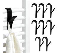 EJRUP 8 Pcs Gancho Toallero para Radiador Toallero,Ganchos para Radiador Baño, Ganchos Radiador Toallero de Plástico, Gancho Soporte Radiador,para Toallas y Ropa, Negro