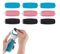 EJRUP 9 Rollos De Repuesto Compatibles Con Scholl Velvet Smooth, 3 Tipos De Rugosidad, Recambios Para Lima Eléctrica Para Pies, Rollos Para Pedicura, Eliminador De Callos, Tres Colores