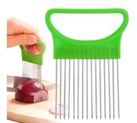 EJRUP Cortador de Cebolla,Cortador de Tomates,Rebanador de Frutas y Verduras Patatas Soporte, Ayuda de Corte de Acero Inoxidable,para Cortar Carne, Verduras y Frutas(Verde)