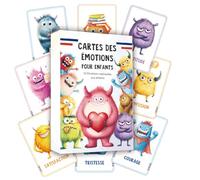 EJRUP Juego de cartas de monstruo de sentimientos para niños - 32 tarjetas emocionales de juego y aprendizaje a partir de 4 años - tarjetas de sentimientos con ilustraciones de monstruos