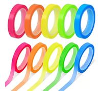 EJRUP Post It Transparente, 10 Rollos De Tiras Fluorescentes Removibles, Accesorios Para Libros, Etiquetas De Colores, Cinta Adhesiva Transparente De Colores Para Profesores, Alumnos, Clase, Oficina