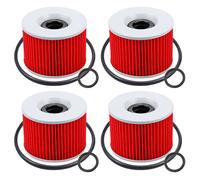 EJUOYO Filtro de Aceite para Motocicleta Compatible con Kawasaki ZZR250, ZZR1100, ZZR1200, Ninja 600R, ZX400F, ZX 550, 600, 750, 1000, 1100 y ZX11.(Red-4 pcs)